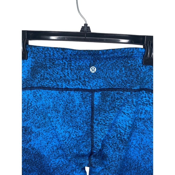 Lululemon Wunder Under Legging in Luon Spray Jacquard Shocking Blue Black Size 8 - Picture 7 of 7